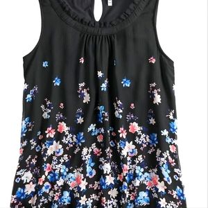 ELLE Tank Top Black with Floral print